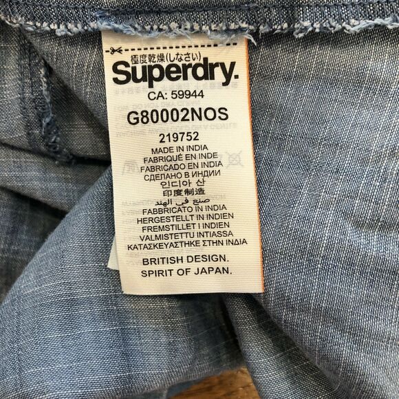 Superdry Spaghetti Strap Denim Dress w Lace Detail size L - Picture 7 of 9